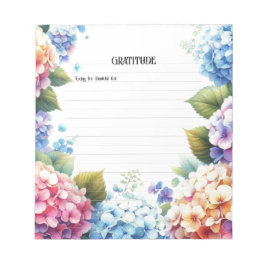 Cuaderno de acuarela de hortensias de gratitud