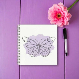 Cuaderno De Acuarela De Mariposa De Arte De Línea