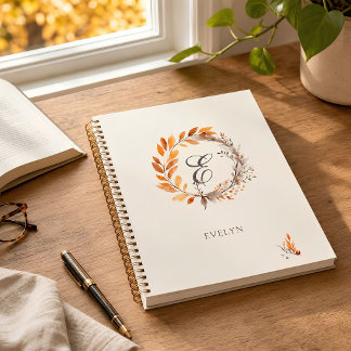 Cuaderno de Acuarela de Monograma de Otoño Persona