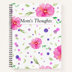 Cuaderno de acuarela de regalo de profesor de flor