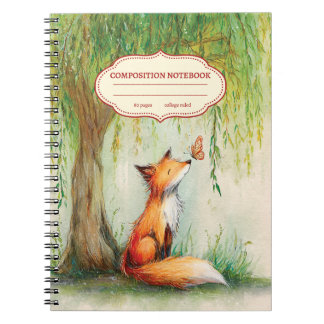 Cuaderno de Acuarela de Zorro y Mariposa Adorable