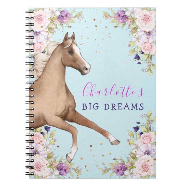 Cuaderno de acuarela Floral Brown Horse Spiral (Frente)