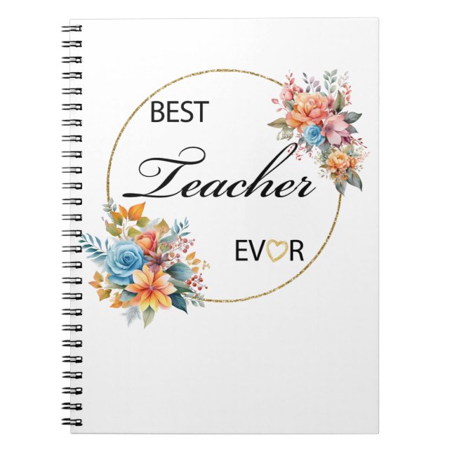 Cuaderno de acuarela floral para profesores (Frente)
