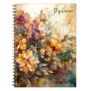 Cuaderno de Acuarela Floral Personalizado