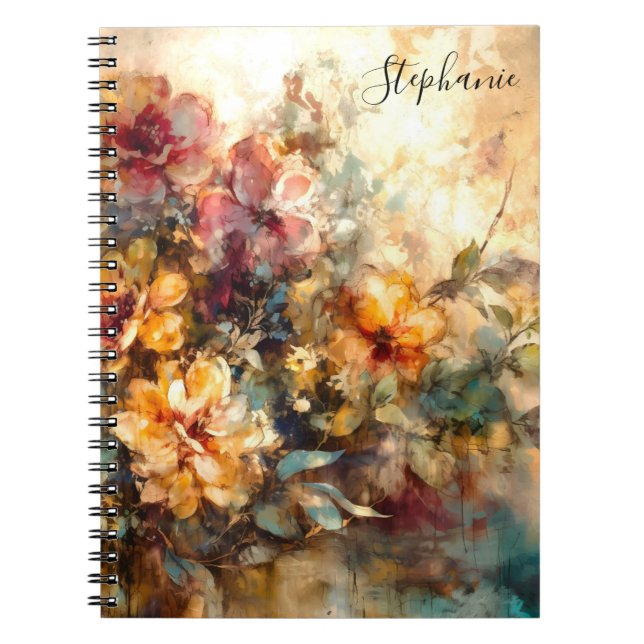 Cuaderno de Acuarela Floral Personalizado (Frente)