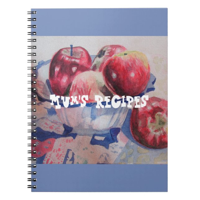 Cuaderno de Acuarela Fruta Manzana Roja Recetas de (Frente)
