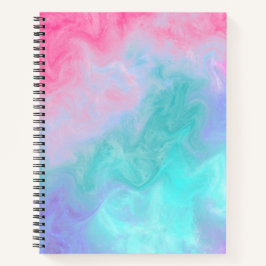 Cuaderno de acuarela rosa y Verde azulado abstract