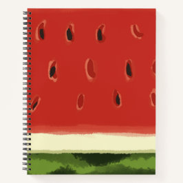 Cuaderno de acuario de sandía de color rojo brilla