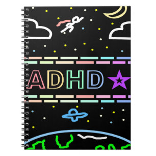 Cuaderno de ADHD para Niños Libreta con Tema Espac