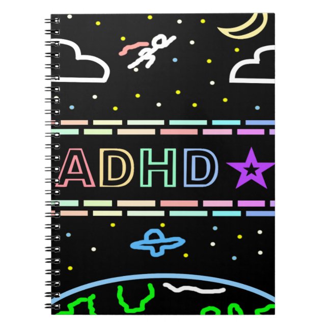 Cuaderno de ADHD para Niños Libreta con Tema Espac (Frente)