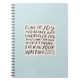 cuaderno de "aferrarse a la alegría"