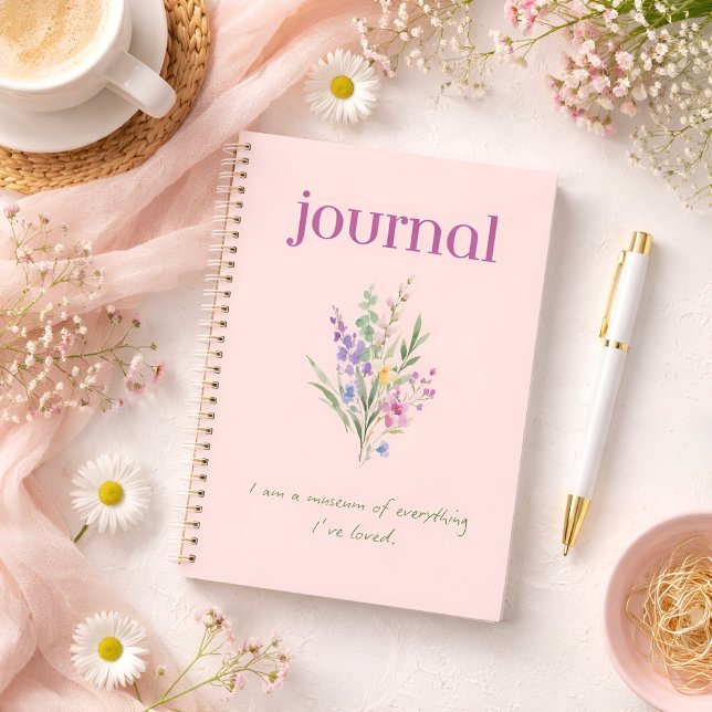 Cuaderno de afirmaciones positivas florales (Positive affirmation Watercolor floral design Notebook)
