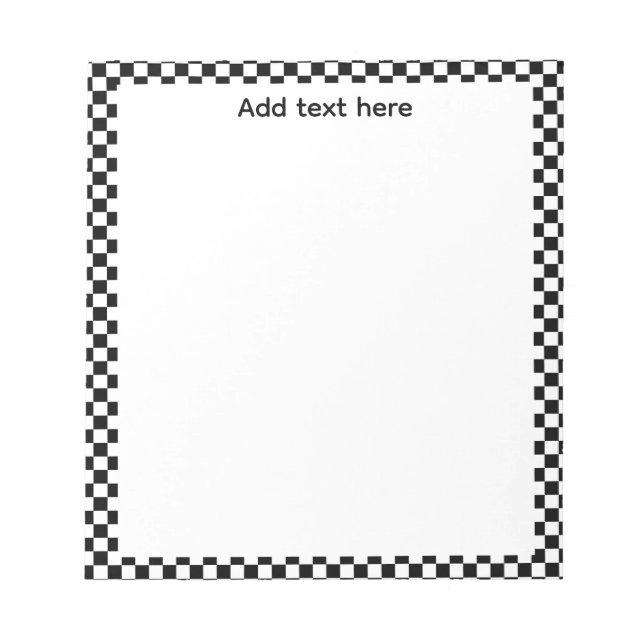 Cuaderno de ajedrez negro y blanco | Pers editable (Frente)