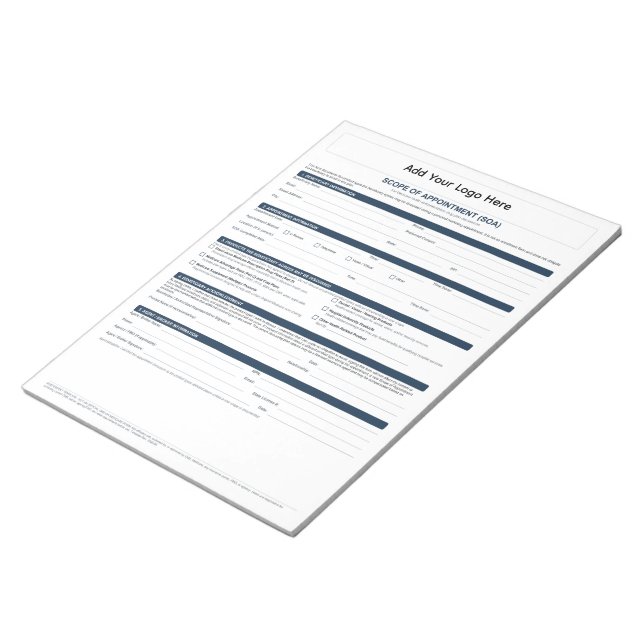 Cuaderno de alcance de nombramiento de Medicare 20 (Lado Derecho)