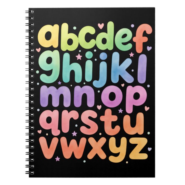 Cuaderno de alfabeto arcoíris lindo ABC para niños (Frente)