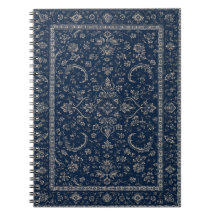 Cuaderno de Alfombra Floral Persa Azul Marino