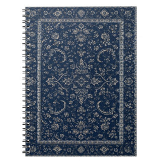Cuaderno de Alfombra Floral Persa Azul Marino