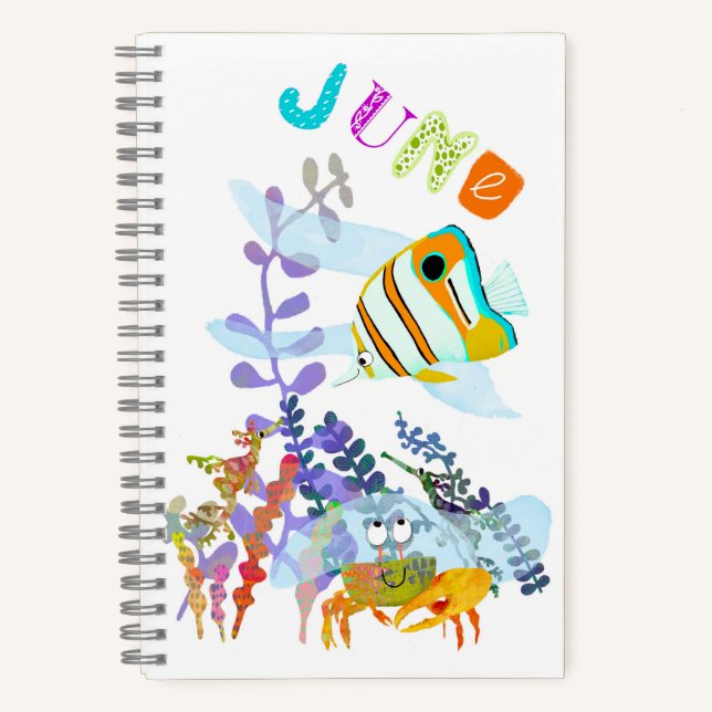 Cuaderno de amigos de angelfish y oceános personal (Anverso)