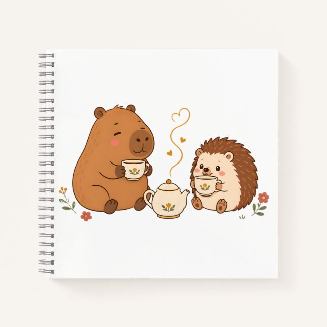 Cuaderno de amigos en el té de capibara erizo lind (Anverso)