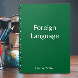 Cuaderno de aprendizaje de idiomas Verde Vibrante