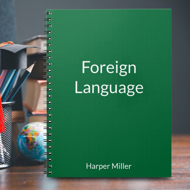 Cuaderno de aprendizaje de idiomas Verde Vibrante (This notebook will be great to organize your vocab. list, notes and homework. )