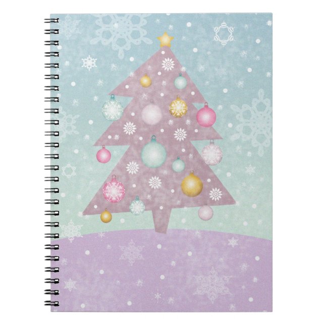 Cuaderno de árbol de Navidad pastel (Frente)