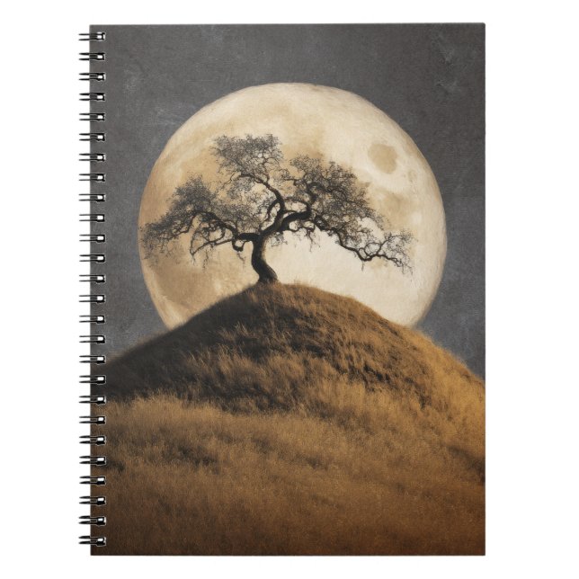 Cuaderno de árbol lunar Golden Hill (Frente)