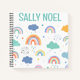 Cuaderno de arco iris colorido personalizado
