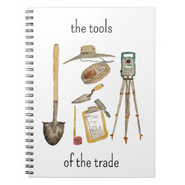 Cuaderno de arqueología de herramientas del oficio