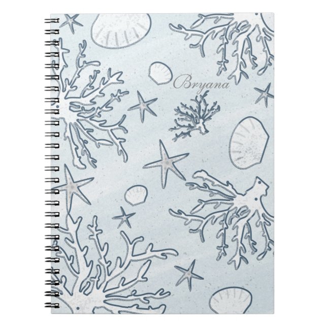 Cuaderno de arrecife de coral de playa con conchas (Frente)