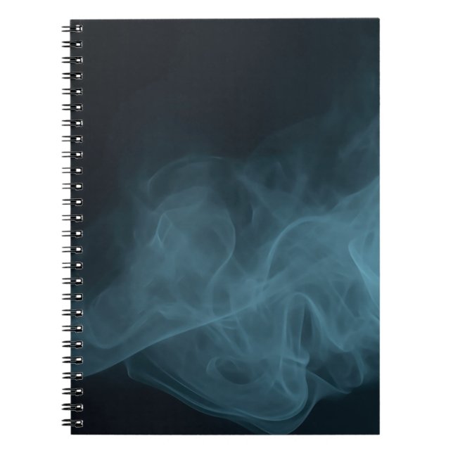 Cuaderno de arte abstracto con humo azul sobre neg (Frente)