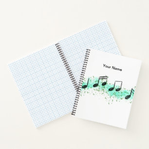 Cuaderno de Arte Abstracto de Notas Musicales - Aq