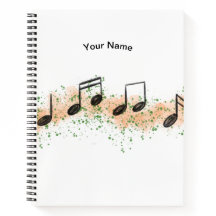Cuaderno de Arte Abstracto de Notas Musicales Colo