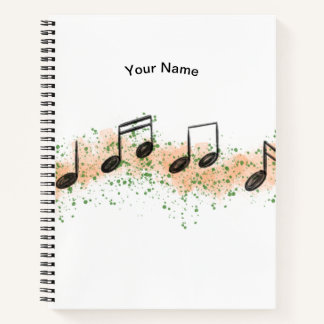 Cuaderno de Arte Abstracto de Notas Musicales Colo