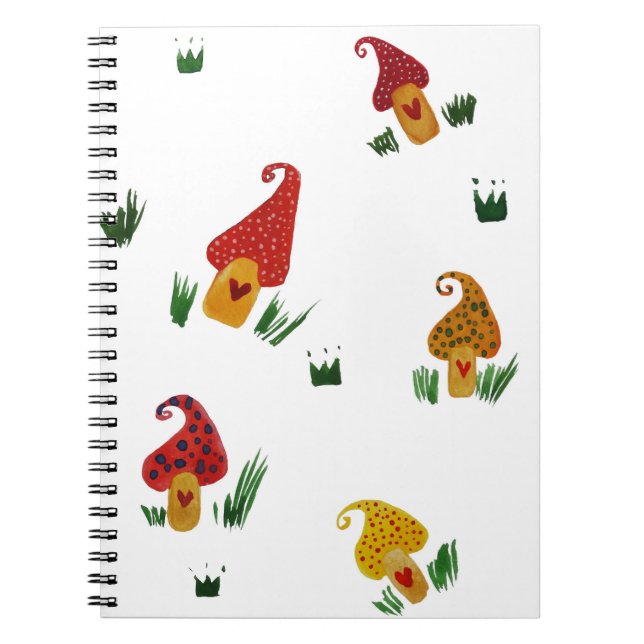 Cuaderno de arte de acuarela de casas de hongos (Frente)