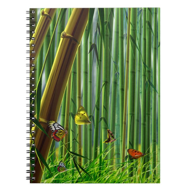 Cuaderno de arte de bambú y mariposa 1 (Frente)