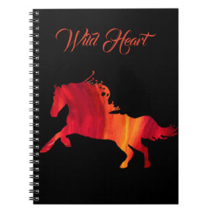 Cuaderno de arte de caballo rojo del corazón salva