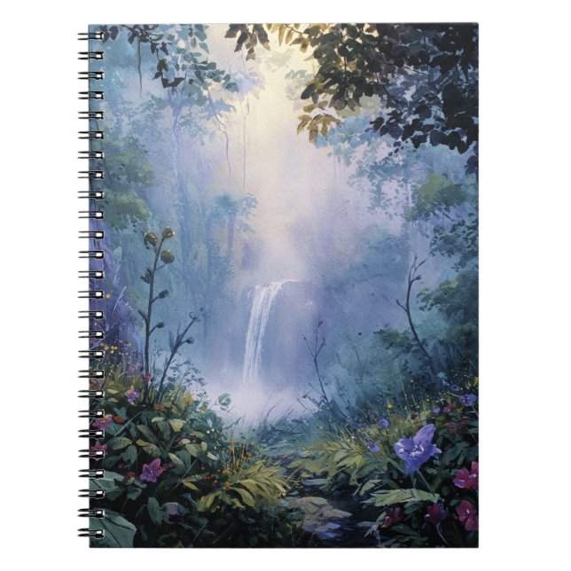 Cuaderno de arte de cascada forestal encantada (Frente)