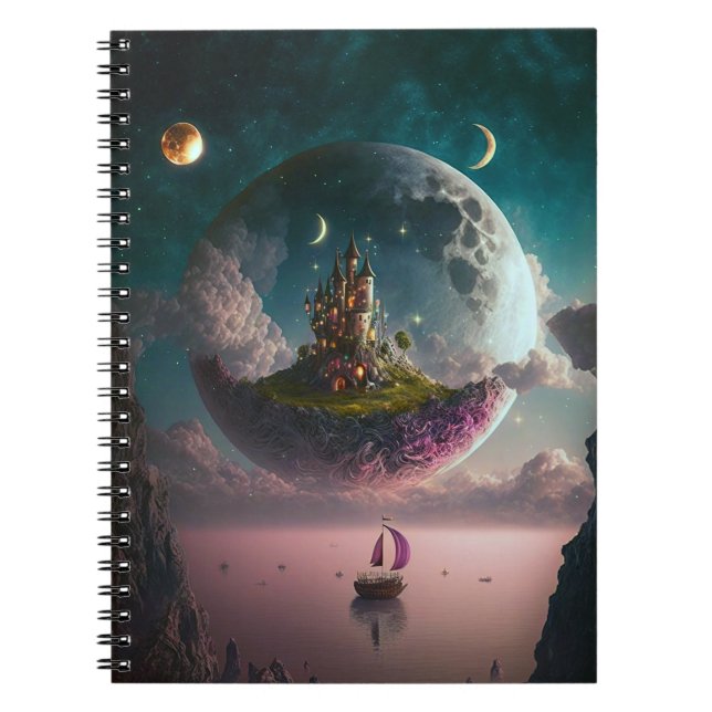 Cuaderno De Arte De Fantasía En La Luna (Frente)