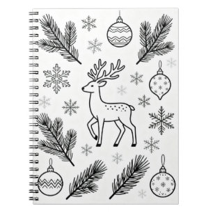 Cuaderno de Arte de Línea de Copos de Nieve