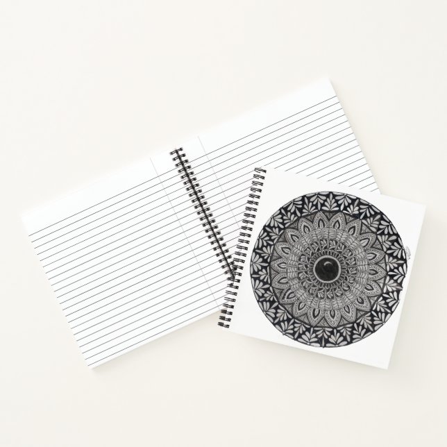 cuaderno de arte de mandala monocromo/diario (Interior)