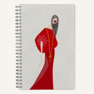 Cuaderno de arte de moda glamuroso estilo mujer ro