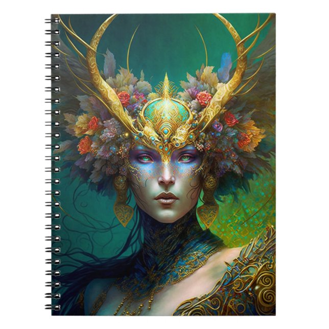 Cuaderno de arte de mujer elfo con fantasía (Frente)