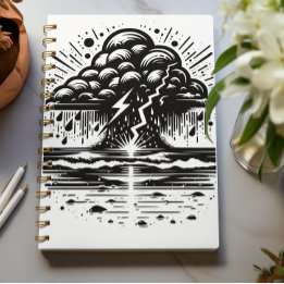 Cuaderno de arte de nube de tormenta y relámpago