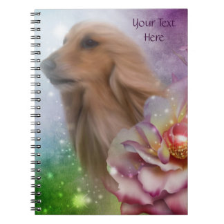 Cuaderno de arte de perro rubio afgano