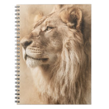 Cuaderno de arte de vida silvestre del león majest