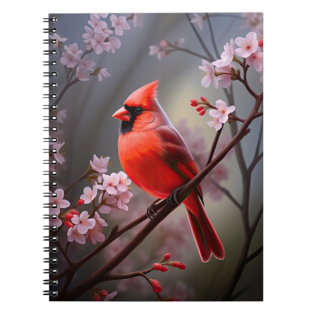 Cuaderno de arte del cardenal norte Ohio Red Bird (Frente)