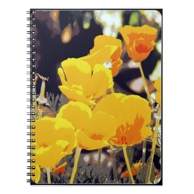Cuaderno de Arte Digital de Amapolas Posterizadas (Frente)