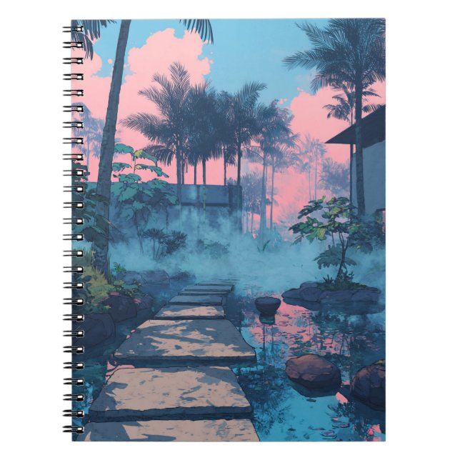 Cuaderno de arte Dreamy Tropical Path Sunset (Frente)