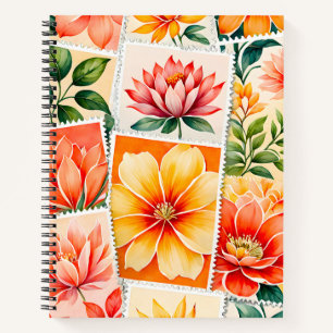 Cuaderno de arte en espiral de estampado antiguo c